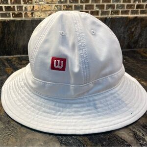 Wilson White Bucket Hat with Red 'W' Patch - Unisex